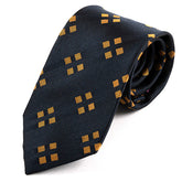 Yuri Navy Blue Cubed Silk Tie 8cm - Tie Doctor