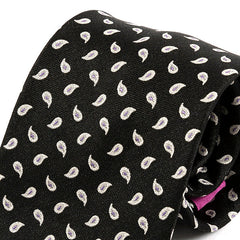 Adric Black Paisley Silk Tie 8cm - Tie Doctor