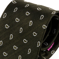 Kensington Dark Green Paisley Silk Tie 8cm