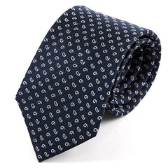 Navy Blue Mini Paisley Silk Tie 7cm - Tie Doctor
