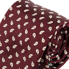 Adric Burgundy Red Paisley Silk Tie 8cm - Tie Doctor