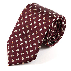 Adric Burgundy Red Paisley Silk Tie 8cm - Tie Doctor