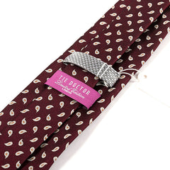 Adric Burgundy Red Paisley Silk Tie 8cm - Tie Doctor