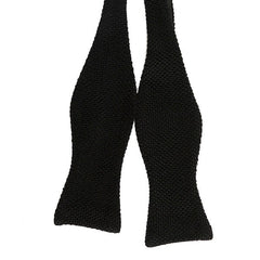 Black Self-Tie Silk Knitted Bow Tie 7cm
