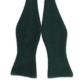 Dark Green Self-Tie Silk Knitted Bow Tie 7cm