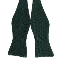 Dark Green Self-Tie Silk Knitted Bow Tie 7cm