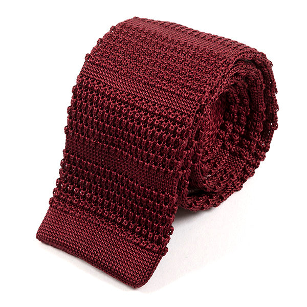 Curtis Red Striped Silk Knitted Tie 6cm - Tie Doctor  