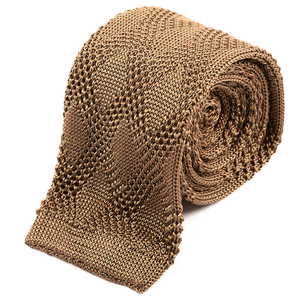 Atinu Brown Silk Knitted Tie, One of One - Tie Doctor  