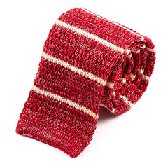 Dark Pink Marl Striped Silk Knitted Tie 6.5cm - Tie Doctor  