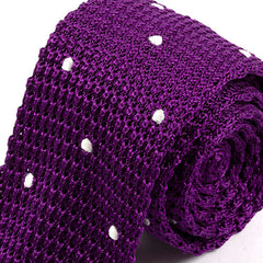 Purple Polka Dot Silk Knitted Tie - Tie Doctor