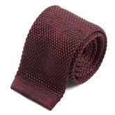 Dark Red Marl Silk Knitted Tie 6cm, One of One - Tie Doctor