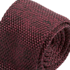 Dark Red Marl Silk Knitted Tie 6cm, One of One - Tie Doctor