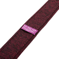 Dark Red Marl Silk Knitted Tie 6cm, One of One - Tie Doctor