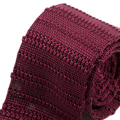 Curtis Red-Wine Silk Knitted Tie 6cm - Tie Doctor  