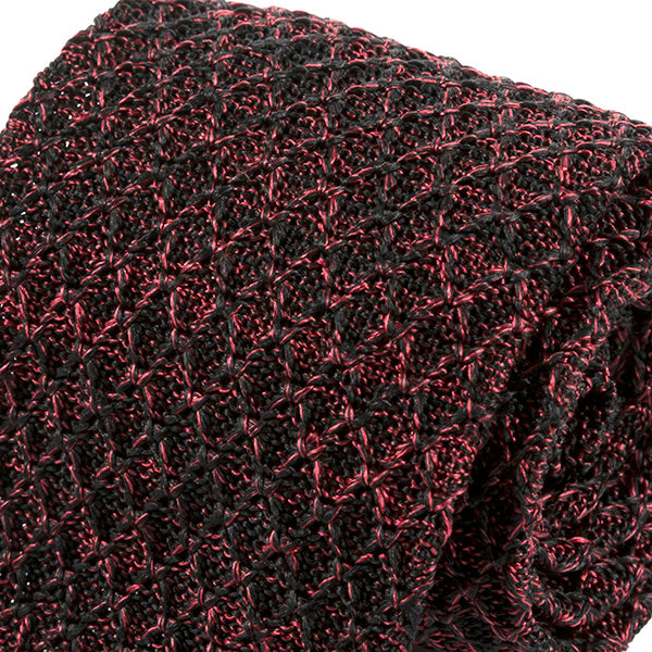Red And Black Marl Pointed Silk Knitted Tie, One of One - Tie Doctor  