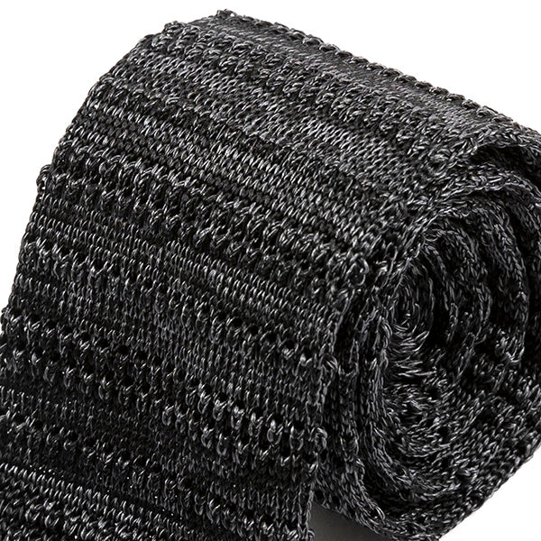 Curtis Black & Grey Silk Knitted Tie 6cm - Tie Doctor  