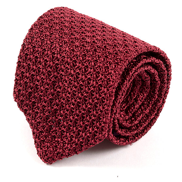 Tiwa Red Pointed Silk Knitted Tie 7cm, One of One - Tie Doctor  