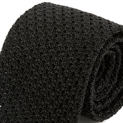 Tiwa Black Pointed Silk Knitted Tie 6.5cm, One of One - Tie Doctor
