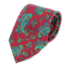 Red Frederick Bold Paisley IMS Motif Print Tie - Tie Doctor