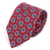 Red Spaced Medallion Motif IMS Tie - Tie Doctor