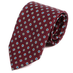 Classic Burgundy Mini Floral Motif Tie - Tie Doctor