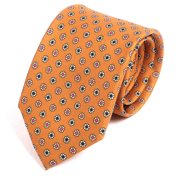 Gold Mini Floral IMS Motif Tie - Tie Doctor