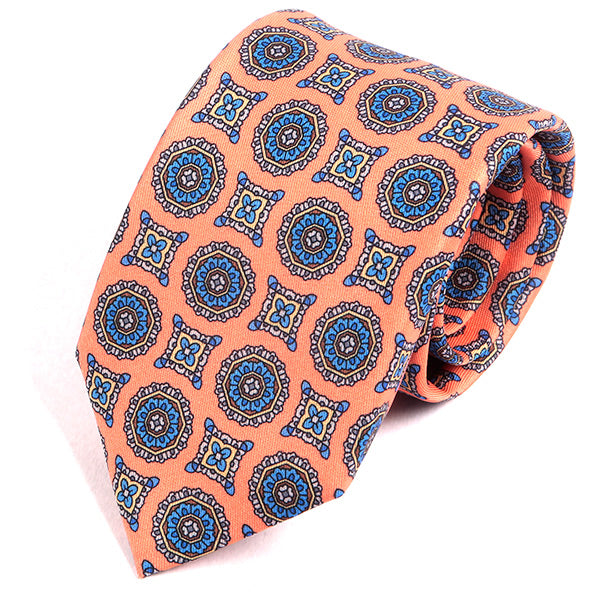 Soft Orange Mac-Inspired IMS Medallion Tie - Tie Doctor