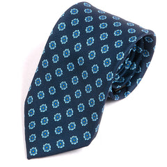 Classic Lars Navy Blue Floral Motif Tie - Tie Doctor