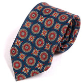 Soft Blue & Red Mac-Inspired IMS Medallion Tie - Tie Doctor