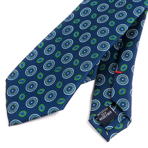 Blue & Green Spaced Medallion Motif IMS Tie - Tie Doctor  