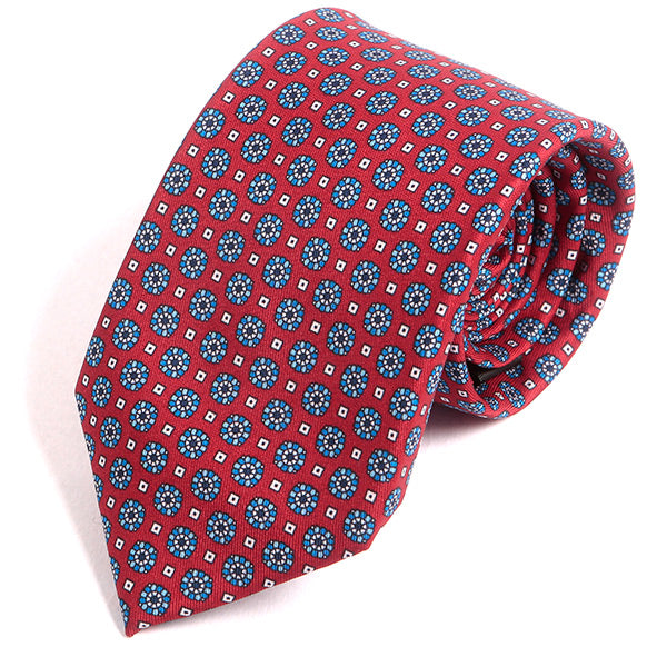 Rocco Red Mini Medallion Motif Tie - Tie Doctor