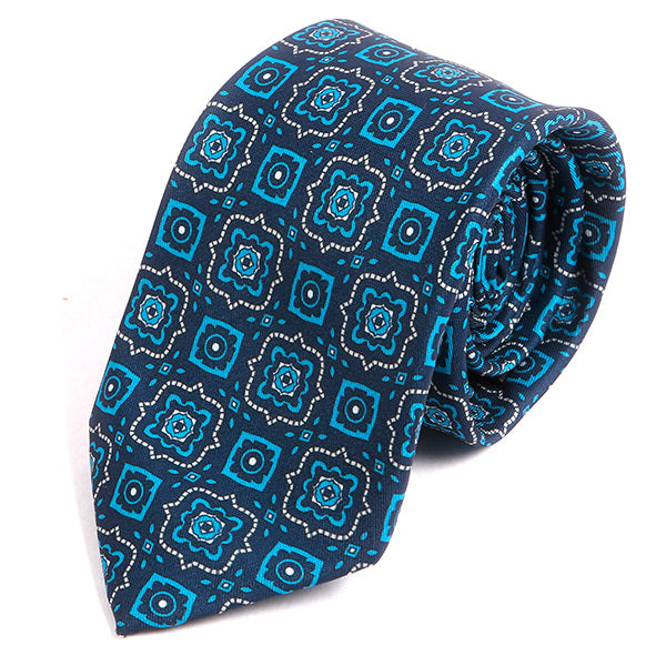 Cass Blue Mac-Inspired Motif Print Tie - Tie Doctor