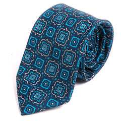 Cass Blue Mac-Inspired Motif Print Tie - Tie Doctor