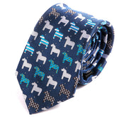 Blue Tie with Horse Motif - Tie Doctor