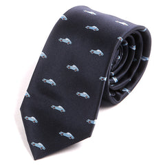 Blue Sports Car Pattern 7cm Ply Tie - Tie Doctor