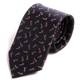 Navy Blue Candy Cane Pattern 7.5cm Ply Tie - Tie Doctor
