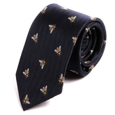 Navy Blue Bumblebee Pattern Tie 7.5cm - Tie Doctor