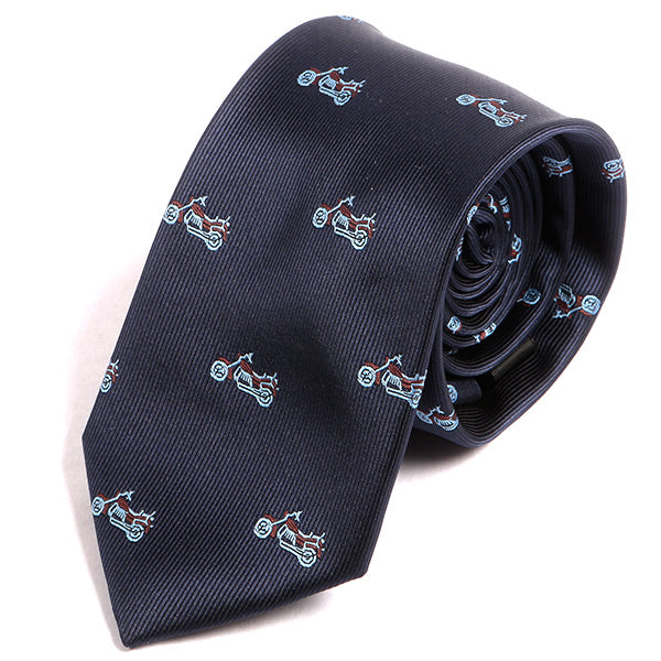 Blue Motorbike Print Tie - Tie Doctor