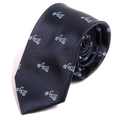 Blue Motorbike Print Tie - Tie Doctor