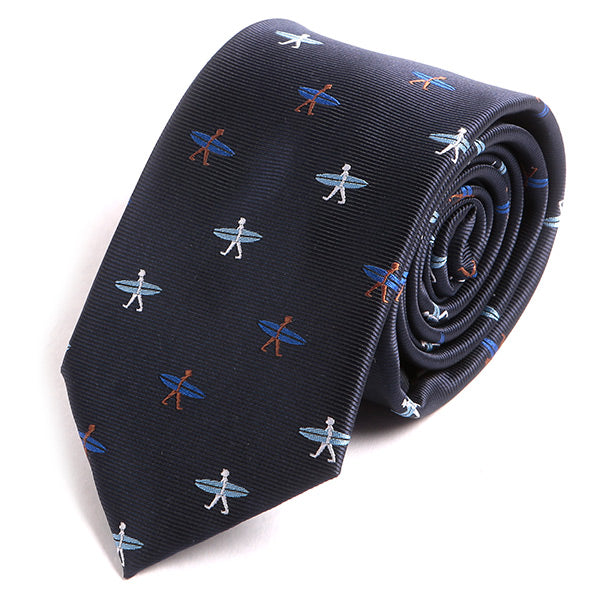 Navy Blue Surfer Tie 7.5cm - Tie Doctor