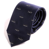Navy Blue Tie with Shark Pattern - Tie Doctor