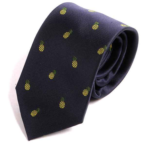 Blue Pineapple Pattern 7cm Ply Tie - Tie Doctor
