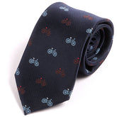 Blue Bicycle Pattern 7.5cm Ply Tie - Tie Doctor