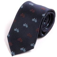 Blue Bicycle Pattern 7.5cm Ply Tie - Tie Doctor
