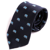 Navy Blue Elephant Print Tie - Tie Doctor