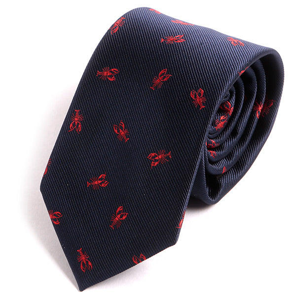 Navy Blue Lobster Print Tie - Tie Doctor