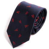 Navy Blue Lobster Print Tie - Tie Doctor