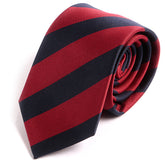 Red & Navy Blue Slim Stripe Tie - Tie Doctor