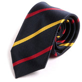 Blue, Red And Yellow Stripe 7.5cm Ply Tie - Tie Doctor