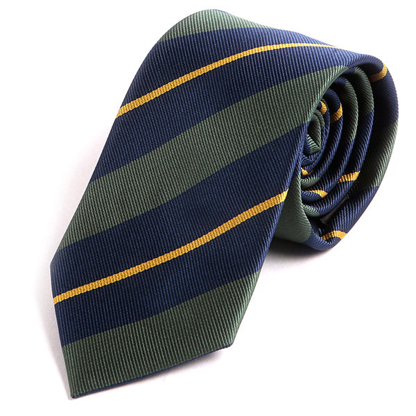 Blue & Green Bold 7cm Ply Striped Tie - Tie Doctor